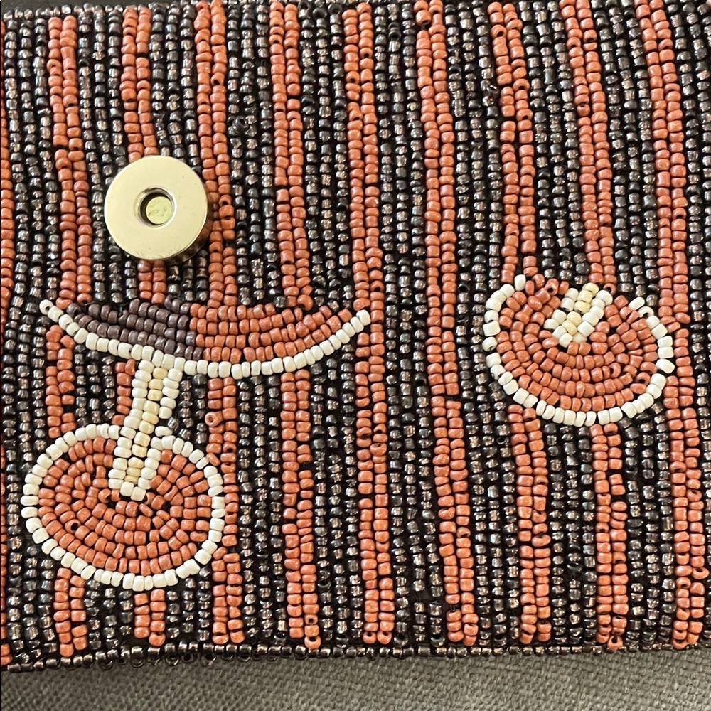 Viral Beaded Cocktail Design Clutch and Wallet Set with key chain - Picture 7 of 15